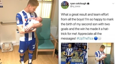 COLCLOUGH SEGNA DUE GOL E SI FA SOSTITUIRE: "STA PER NASCERE MIO FIGLIO!"