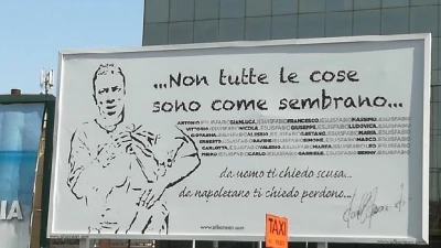 Quagliarella, la città gli dedica un manifesto: "Da uomo ti chiedo scusa, da napoletano... perdono"