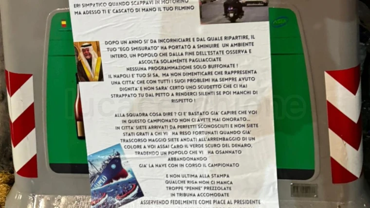 FOTO- Napoli, gli ultras attaccano il presidente De Laurentiis: “Il tuo ego smisurato ha portato a sminuire un ambiente intero! Ma la colpa non è solo tua…”